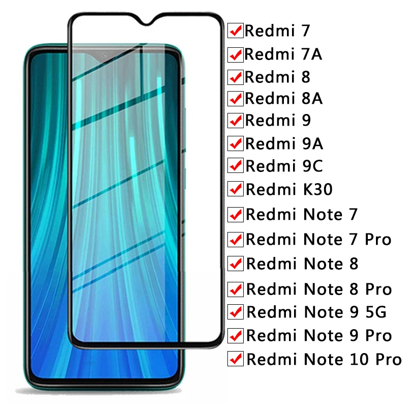 Защитное стекло для Xiaomi Redmi 7 7A 8 8A 9 9A 9C K30 закаленное Note 8T 9S 10 Pro защита экрана |