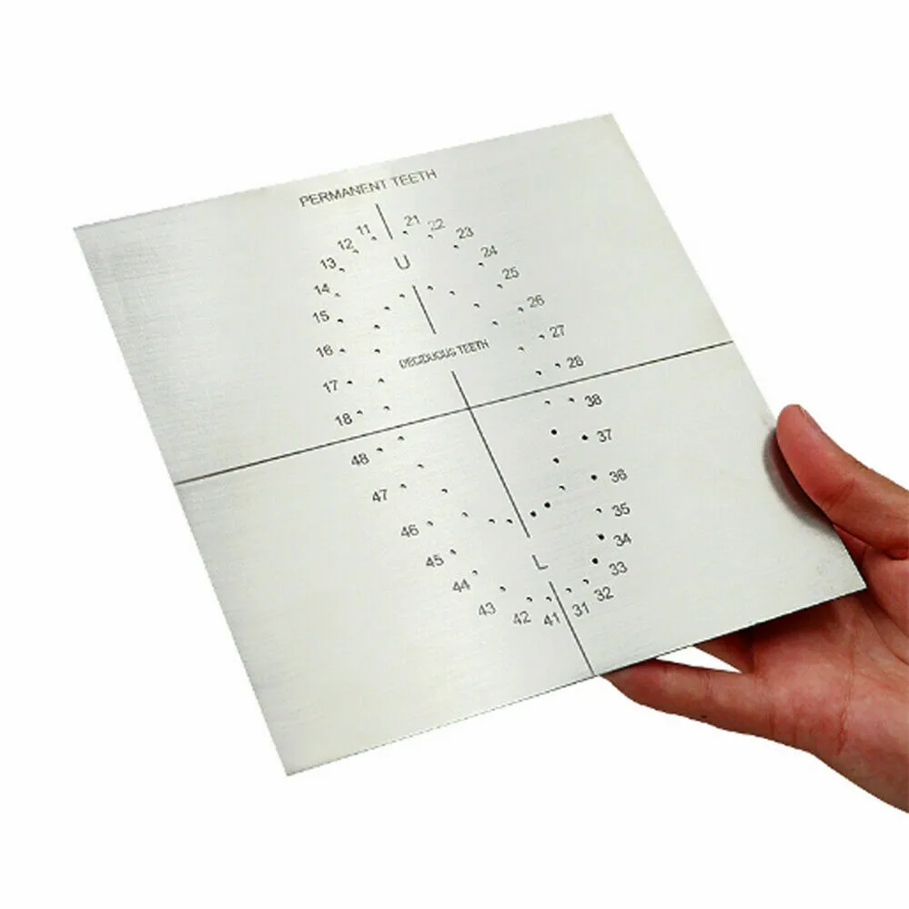 

SS Rubber Dam Template Dental Punch Hole Plate Endodontic Guide Board Stainless Steel Child