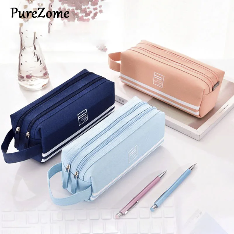 

Double Zipper Large Pencil Case Kawaii School Pencilcase Pen Bag Box for Girls Gifts Cute Stationery Supplies