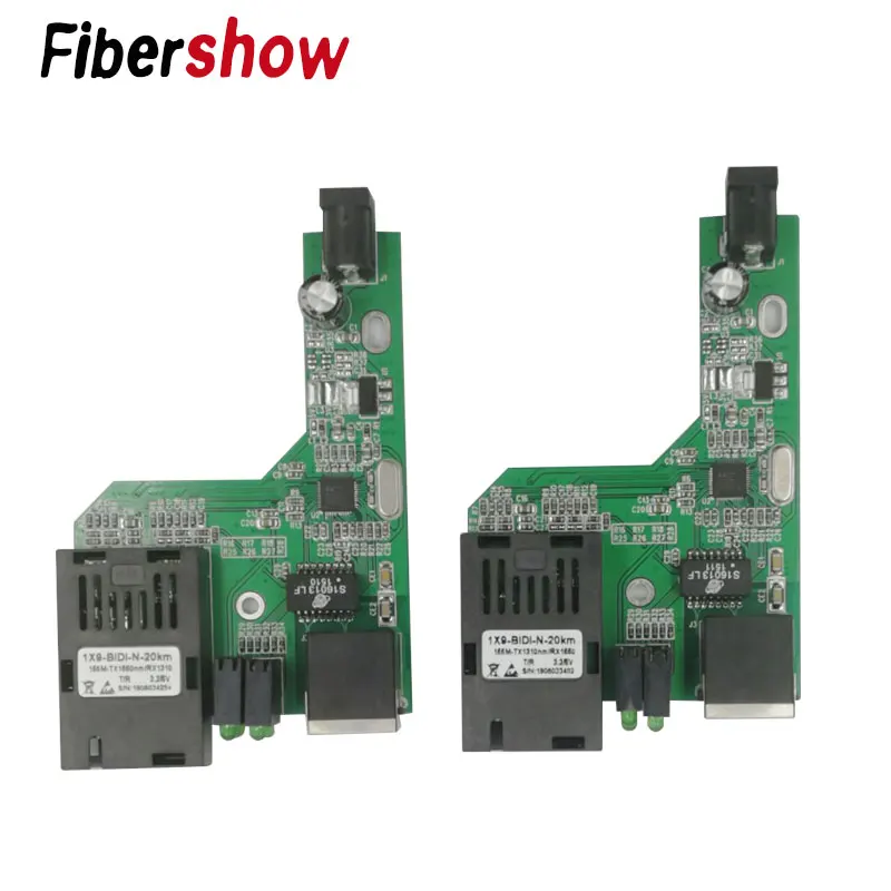 

PCBA Fast Ethernet Fiber Media transceiver Converter Switch half board Single Mode Single Fiber SC 10/100M