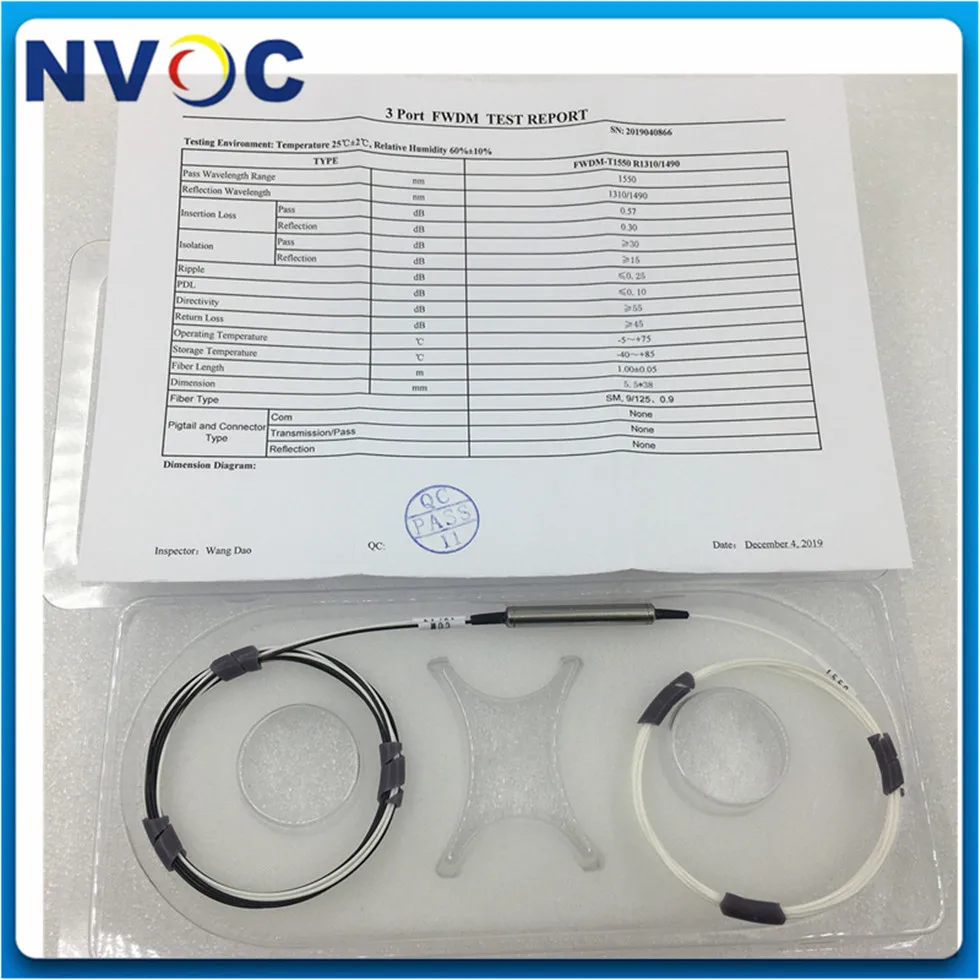 1*2 волоконный фильтр FWDM ABS Box Tx1310/1490nm Rx1550nm 0 9 мм 1 м без разъема 3 порта мультиплексор
