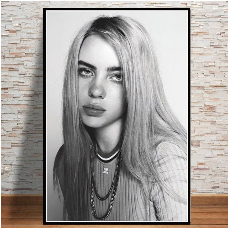 Постер и принты Billie Eilish мы все засыпаем зарыть друг поп-звезда художественная живопись настенные картины для гостиной домашний декор - Цвет: Фиолетовый