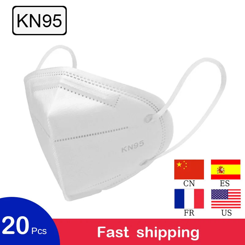 

20Pcs N95 6 Layers Dustproof Anti-fog And Breathable Face Masks Kn95 Mouth Mask 95% Filtration Protective Dust Masks Respirator