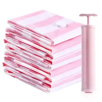 

6 Pcs Home Vacuum Bag Foldable Compressed Organizer For Clothes Storage Bag With 1 Valve Transparent Space Saving Seal Packet