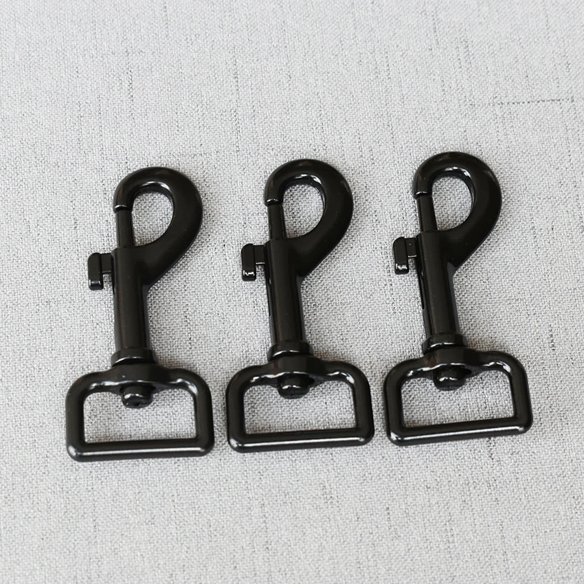 

10 Pieces 25mm Black Metal Safety Strong Hooks Clips Lobster Clasp dog leash Carabiner Snap Hook DIY Key Chain Bag Part