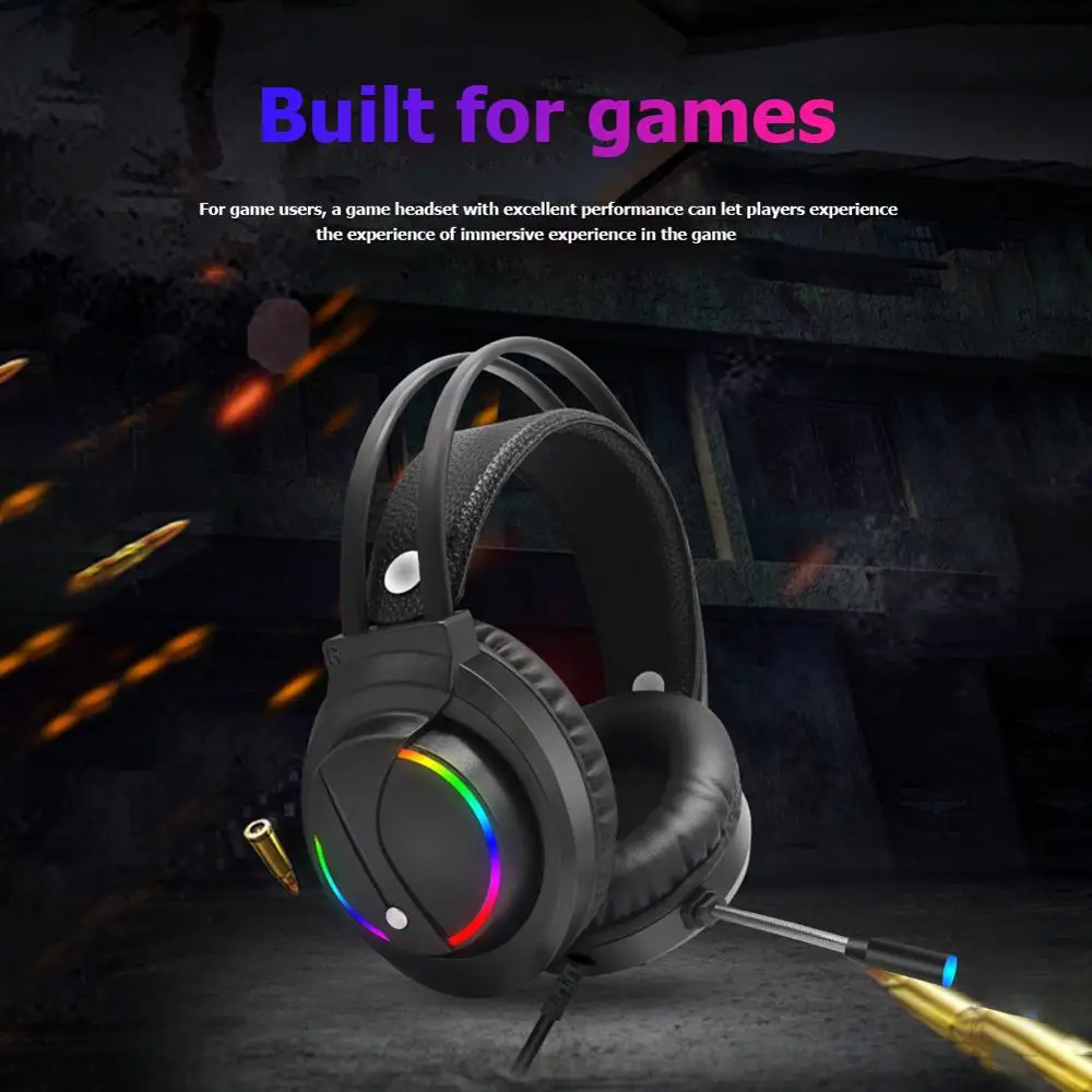2020 new K1 RGB 7 1 Sound USB Wired Headset Over Ear Gaming Headphone w Microphone Professional Gaming Headphone