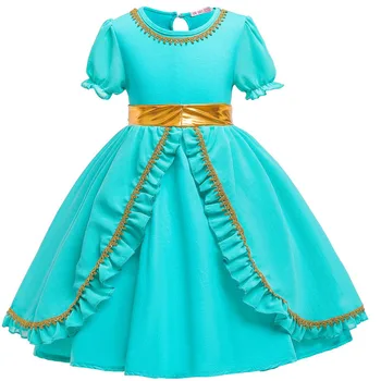 

New Girls Jasmine Princess Dress Stage Performance Show Suit Jasmine Cosplay Costume Aladdin's Lamp Kids Set Children's Dresses