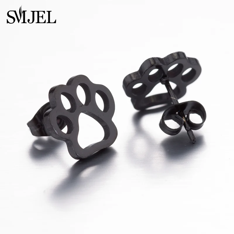 Neue kleine Edelstahl-Ohrringe für Frauen und Mädchen, schwarzes Tier, Hundepfoten-Ohrringe, Biene, Katze, Schlange, Igel, Piercing, Schmuck, Geschenke – Detail 29