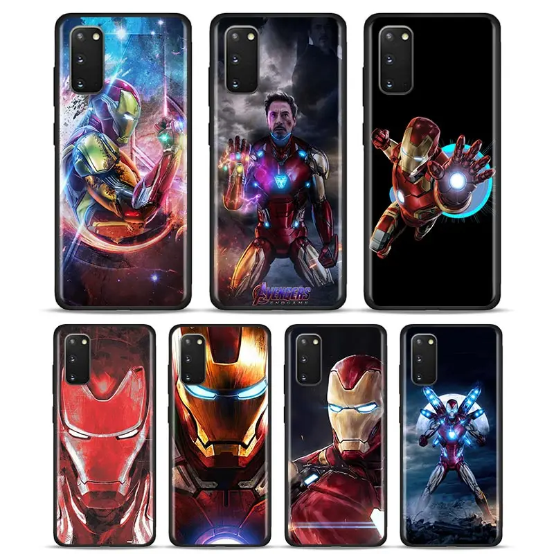 

Phone Case for Samsung Galaxy S10 S20 Ultra S8 S9 S10 S20 Plus Note 8 9 10 Plus 5G Soft Cover Marvel Iron Man Cases