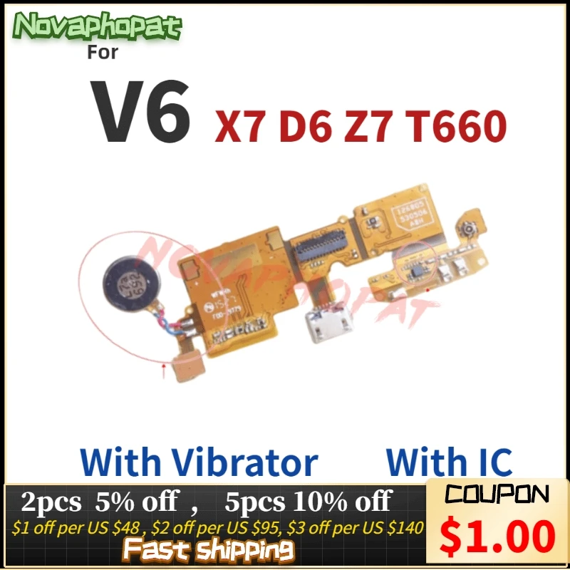 Порт зарядного устройства Novaphopat для ZTE Blade V6 X7 D6 Z7 T660 порт зарядной USB док станции