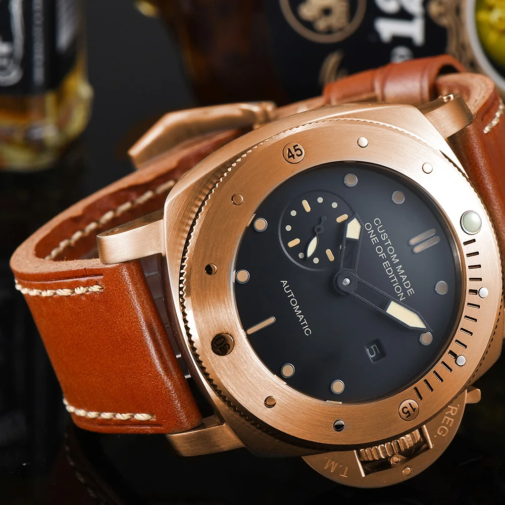 Часы 47 мм Корпус для часов с автоматическим подзаводом PVD высококачественный