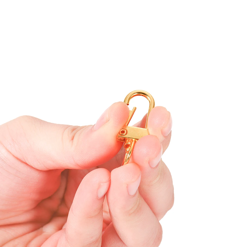 Rotating Dog Buckle 10pcs/lot 12x33mm Gold Rhodium Metal Lobster Clasps Hooks For DIY Jewelry Making Key Ring Chain Accessories