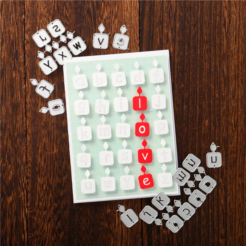 YaMinSanNiO 26 прописные и строчные буквы алфавита режущие штампы форма свечей лист DIY