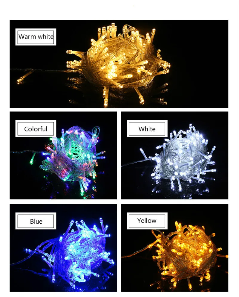 Уличный Рождественский светильник s светодиодный светильник s 100 м 50 м 30 м 20 м 10 м праздничный декоративный светильник гирлянда сказочная Свадебная лампа