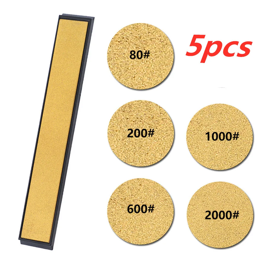 

6pcs Tool Sharpener Titanium Diamond Whetstone Fixed Angle Replacement 80-2000 For Sharpening Of Household Kitchen