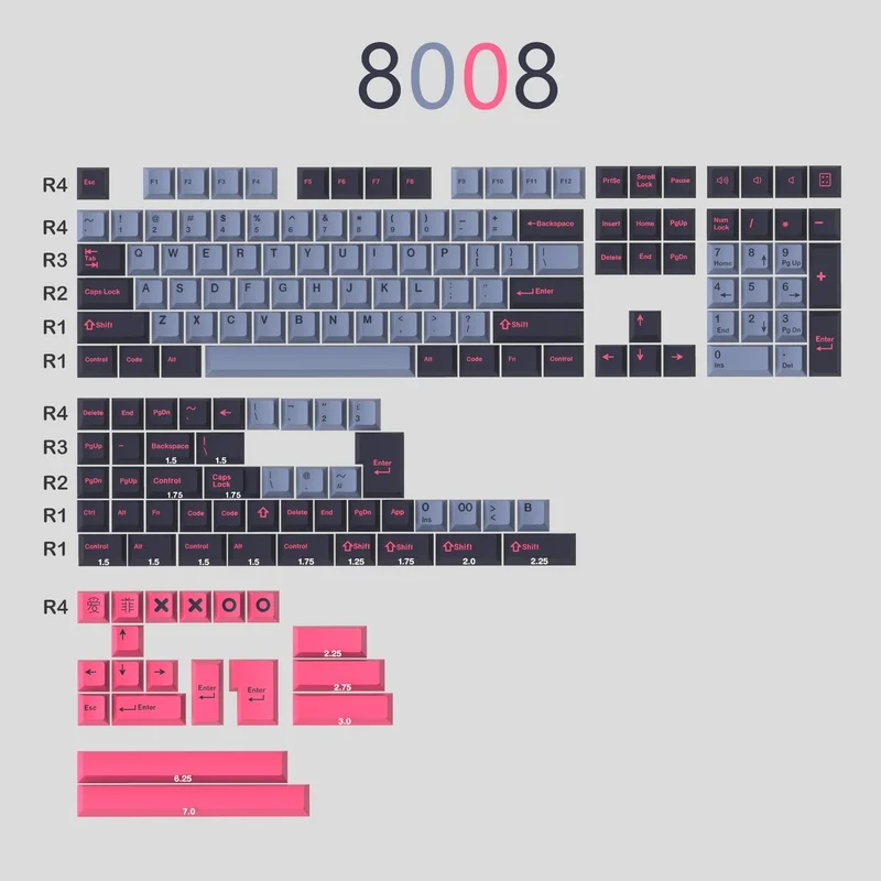 Olivia 8008 Merlin Monstro Ártico Dmg Botanical Keycap 171 Chaves Perfil de Cereja Tiro Duplo Teclado Gaming Mecânico - Imagem 3