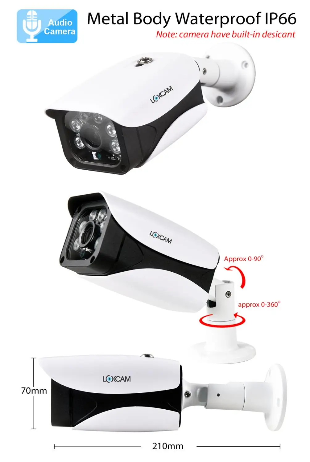 LOXCAM H.265 2MP/4MP 2592*1520 сетевая ip камера 48V POE безопасность наружная Водонепроницаемая