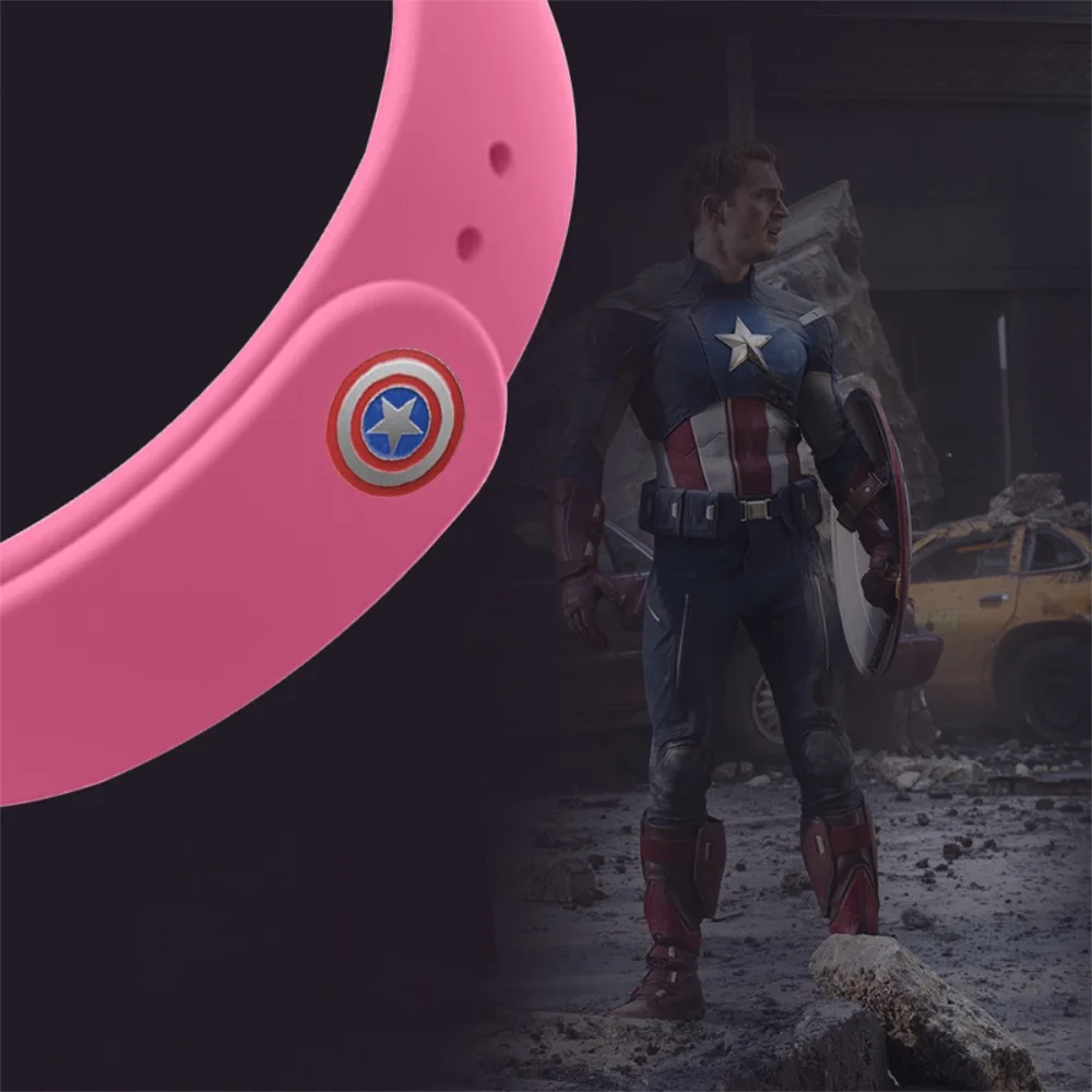 Mi Band 4 ремешок силиконовый браслет для Xiaomi mi Band 4 браслет аксессуары mi band 3 Мстители браслет ремень mi Band 4 браслет - Цвет: Pink B