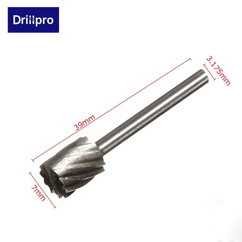 Drillpro, 10 шт., 3,175 мм, HSS Фрезерные фрезы для Dremel и роторной гравировки, аксессуары для станков