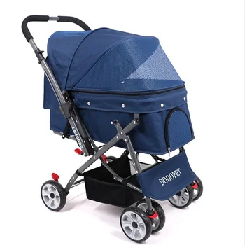 

Pet Stroller Dog Cart Foldable Light Four-wheeled Trolley Shock Absorber Reversal Cat Car Small and Medium s