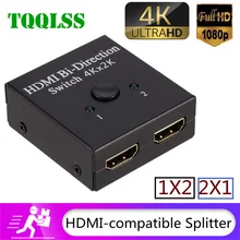 Splitter compatibile HDMI 4K Switch KVM bi-direzione 1x 2/2x1 Switcher compatibile HDMI 2 in1 Out per PS4/3 TV Box Switcher Adapter