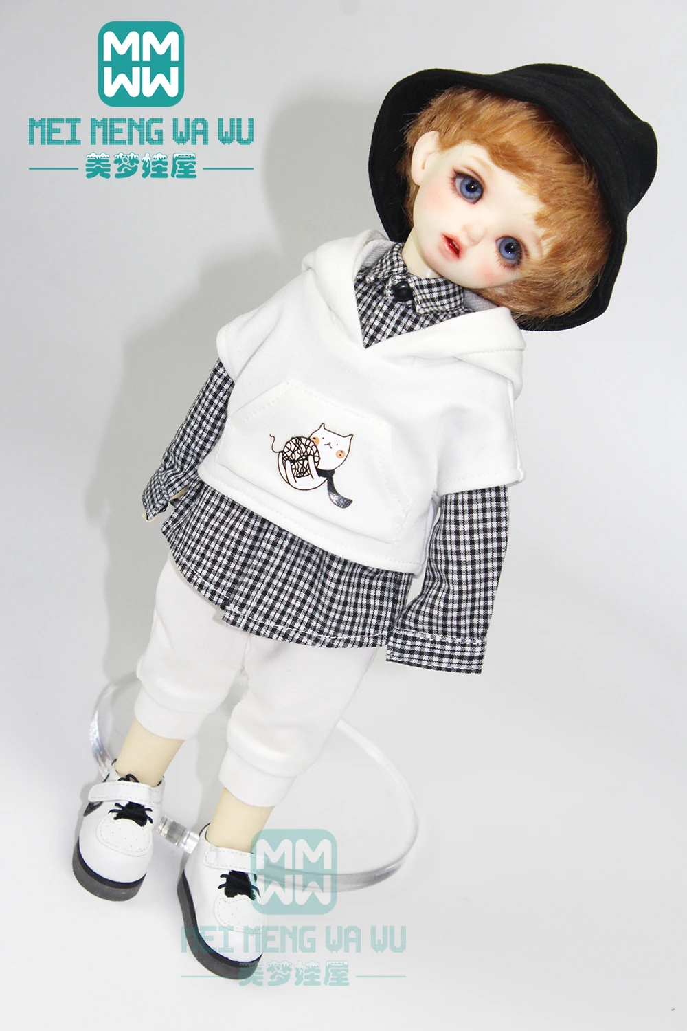 BJD аксессуары кукла одежда модный белый спортивный костюм с капюшоном, рубашка для 27 см-30 см 1/6 BJD SD DD MSD YOSD кукла