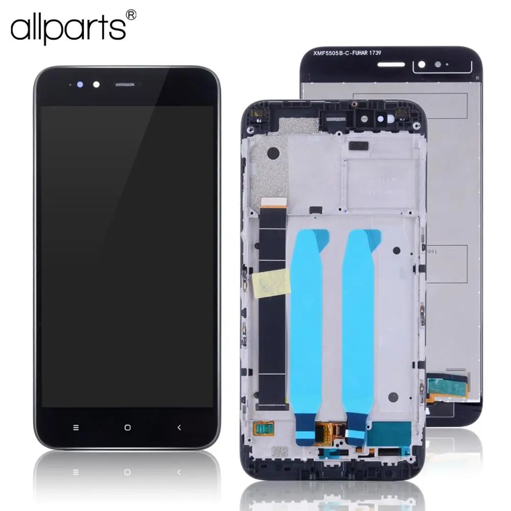 Скидка Дисплей для Xiaomi Mi A1 MiA1 5X font b LCD b font в сборе с тачскрином на рамке Оригинал 5.5 черный белый золото