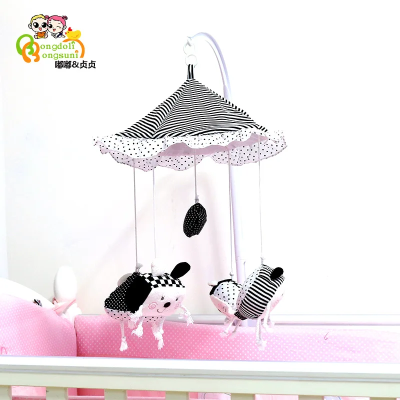 

Dudu Zhenzhen Black And White Bed Bell Music Rotating Bedside Bell Fabric Newborns 0-6 Month Pacify Toy
