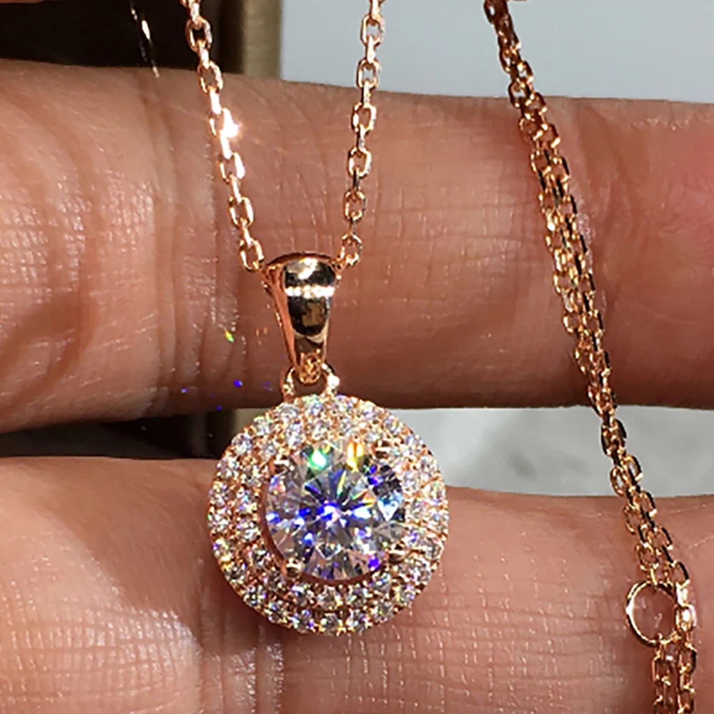 

Круглый бриллиант 10 к Au417 из розового золота с искусственным бриллиантом 0,5 1 2 3 карата для свадьбы, годовщины, помолвки вечерние НКИ