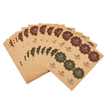 

100pcs Vintage Handmade Sticker Flower Design Hand Made for You Jewelry Packaging Gift Sealing Sticker Labels Stationery Sticker