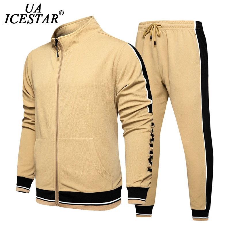 

2020 Casual Men's Sport Suit Stand-up collar Sweatshirt+Sweatpants Two Piece Set Autumn Zipper Cardigan Fashion Sport Suit Men