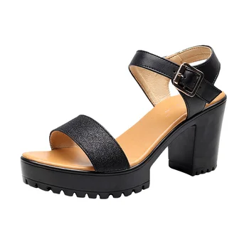 

High-heeled sandals female 2019 summer new thick with thick platform waterproof platform with a buckle sandals