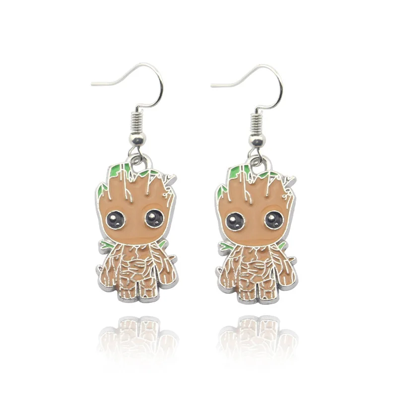 

Cartoon Anime Marvel Super hero Groot cute metal earrings accessories fashion funny earring jewelry pendant pendientes mujer