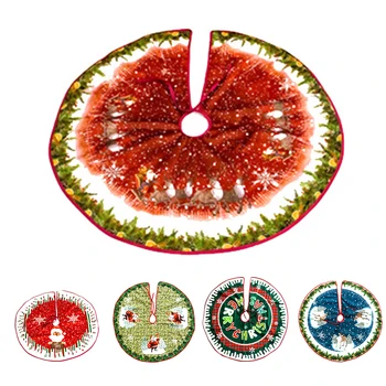 

Xmas Floor Mat Cover Home Party Decor Fashion Christmas Tree Skirt Chic Fabric Carpet Floor Mat Cover fo New Year 2021 Christmas