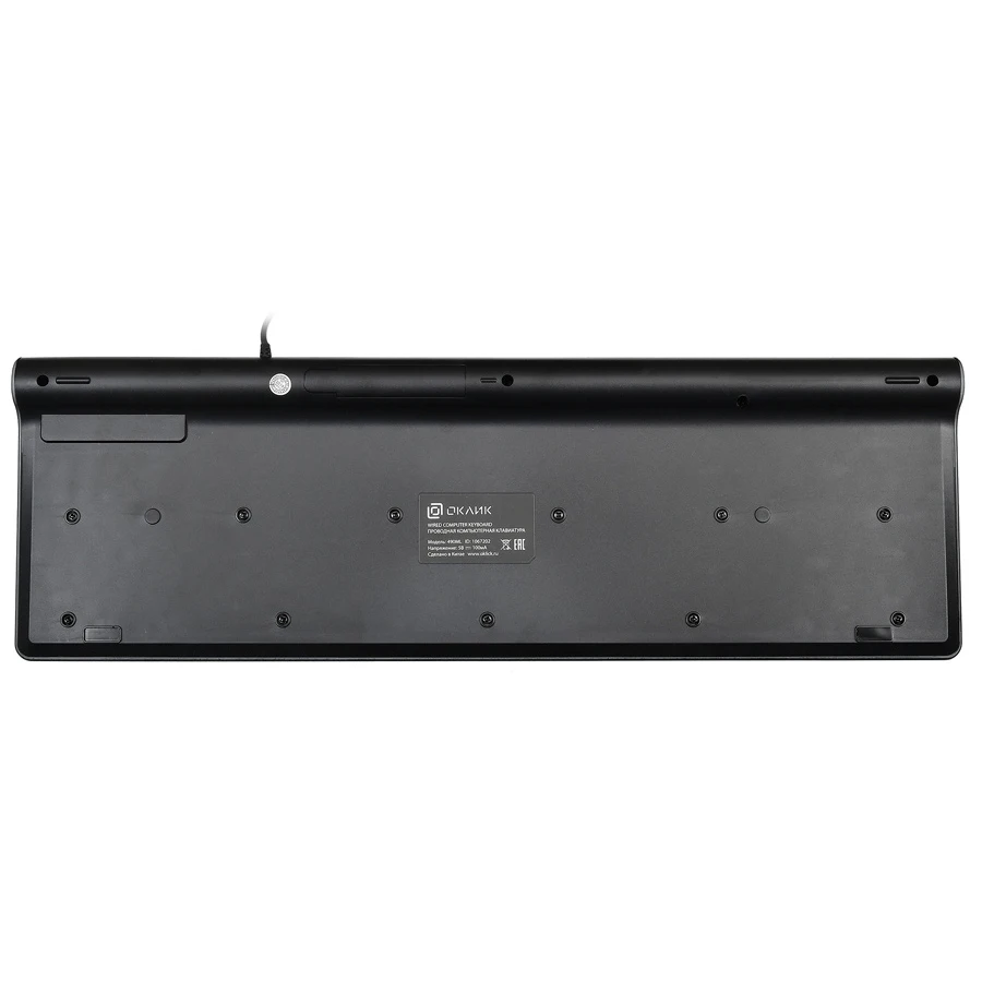 Клавиатура Oklick 490ML черный USB slim Multimedia LED