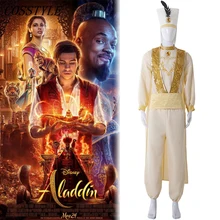 Новая версия фильм Аладдин лампа Косплей Костюм высшего качества Взрослый Костюм Принца Алладина костюм Мужская одежда брюки с шапкой полный комплект