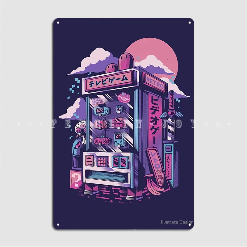 Retro Gaming Machine Metal Sign Club Home Soggiorno Vintage Wall Decor Tin Sign Poster