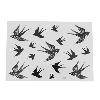 

Tattoo Sticker New Fashion 1 Sheet Swallow Bird Design Temporary Tattoo Paste Tattoos Makeup Sticker