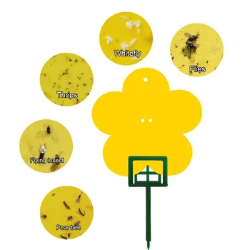 

12pcs Insect Sticky Board Two Sided Glue Bug Fly Trap Glue Paper Pest Repellent Board Yellow Trap Board for Outdoor Garden Yard
