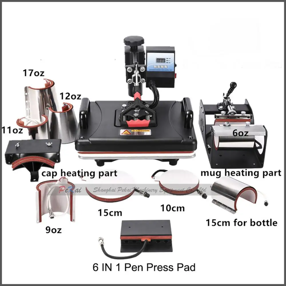 

11 in 1 Combo Swing Heat Press Machine Multifunctional Sublimation Machine For Mug Cap T-shirt Phone cases Pen