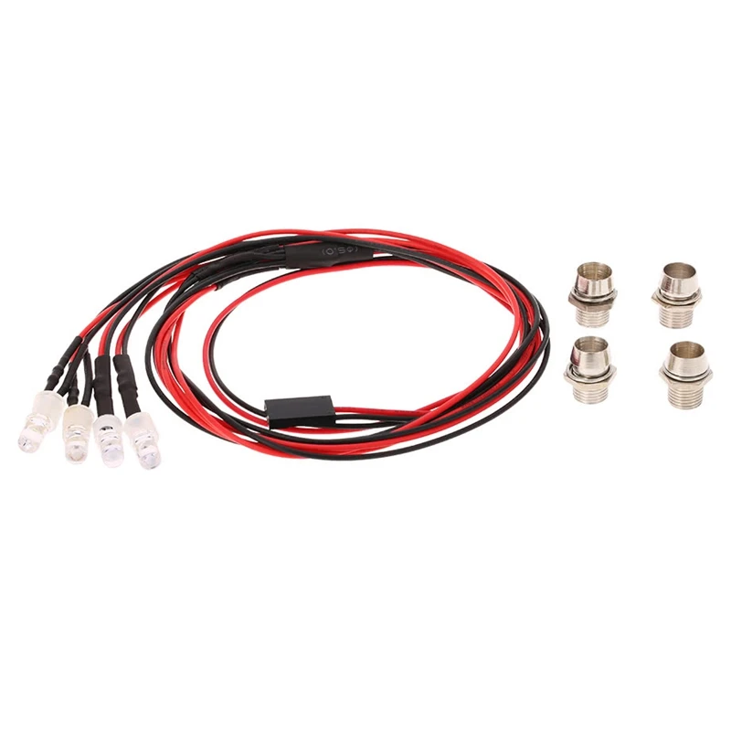 4 светодиодный комплект ламп 2 Белый красный для 1/10 1/8 Traxxas HSP Redcat RC4WD Tamiya Axial SCX10 D90 HPI