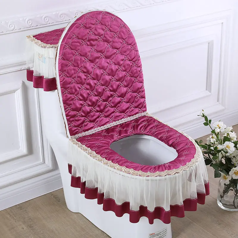 Toilet Cushion 3 Piece Set Winter Toilet Cover U-type Zipper Seat Mat Pad Accessories WC Mat Hotel Supplies Toilettes toilet seat cushion
