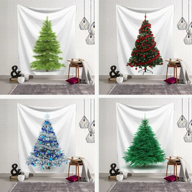 Рождественские украшения для дома,, гобелен, настенный, полиэстер, Рождественская елка, узор, одеяло, домашний салон, Декор