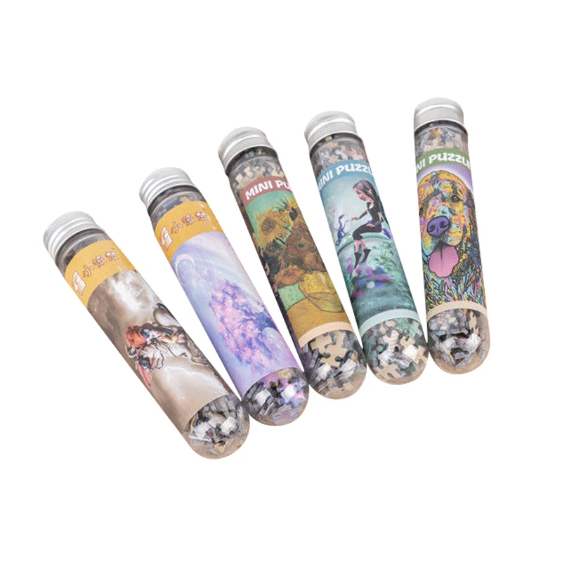 Взрослые взрослые дети 150 ломтик мини пробирка Карманный Маленький пазл мировые