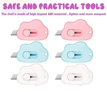 Mini couteaux utilitaires en forme de nuage, coupe boîte Portable, ouvre lettre rétractable, découpeur d'enveloppe en papier avec trou pour porte clés