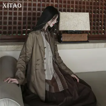 

XITAO Vintage Fashion Blazer 2020 Summer Pocket Patchwork Goddess Fan Single Breast Elegant Minority Loose Coat Top XJ4838
