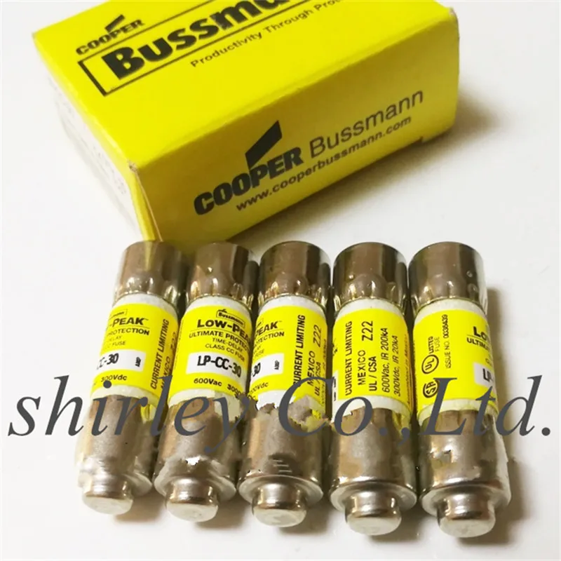 Новые оригинальные импортные предохранители 10X38 BUSSMANN LP-CC-1/2 LP-CC-1-2-3-4-5-6-LP-CC-7-8-10-12-LP-CC-15-20-25-LP-CC-30 600V 10*38 мм