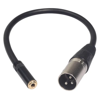 

New 0.3M Wire 3 Pin Xlr Male to 3.5Mm Female Audio Connector Stereo Microphone Adapter
