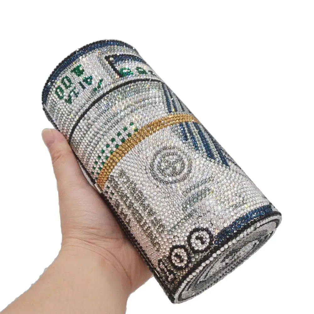 

Roundness Dollar Designer Women Party Evening Bags USD Clutch Bags Wristlets Prom Purse SC993