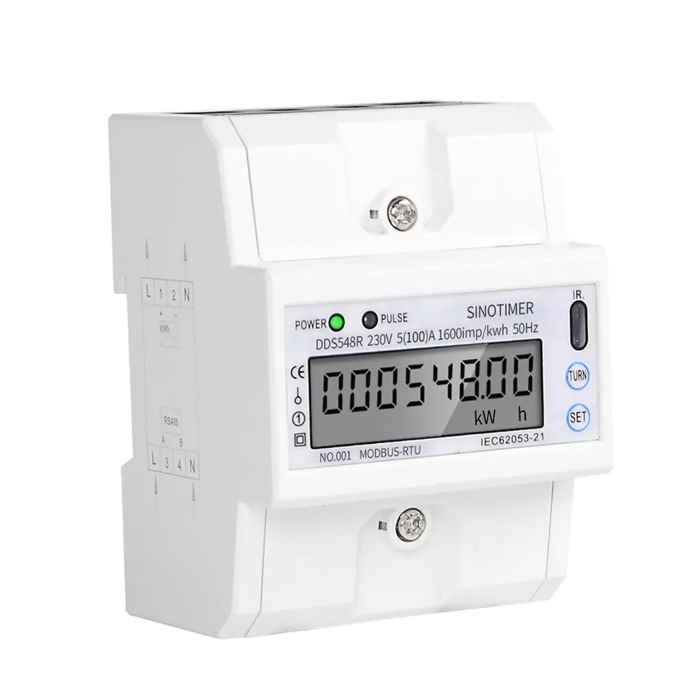 Modbus RS485 5-100A 230 В измеритель мощности переменного тока однофазный din-рейка ЖК-цифровой дисплей электронный измеритель kwh Kilowatt час распродажа